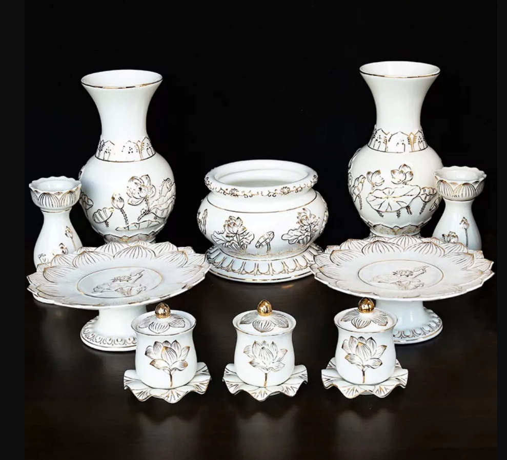 Bộ thờ Bạch Ngọc Thiên Hương - Kỷ Ngai